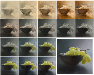 Still Life With Grapes. Step by step.