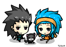 Gajeel and Levy chibis animated