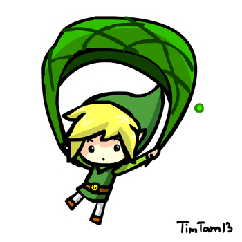 Chibi Link Deku Leaf