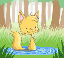 odd oekaki::cat taking a bath