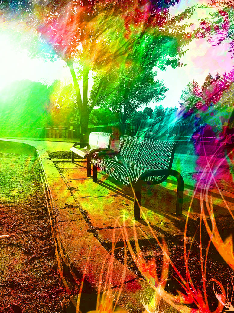 Bench Splash color.splash.park.bench. by starlight-silence on DeviantArt
