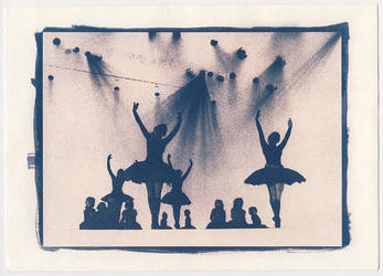 Silhouette Ballet II cyanotype