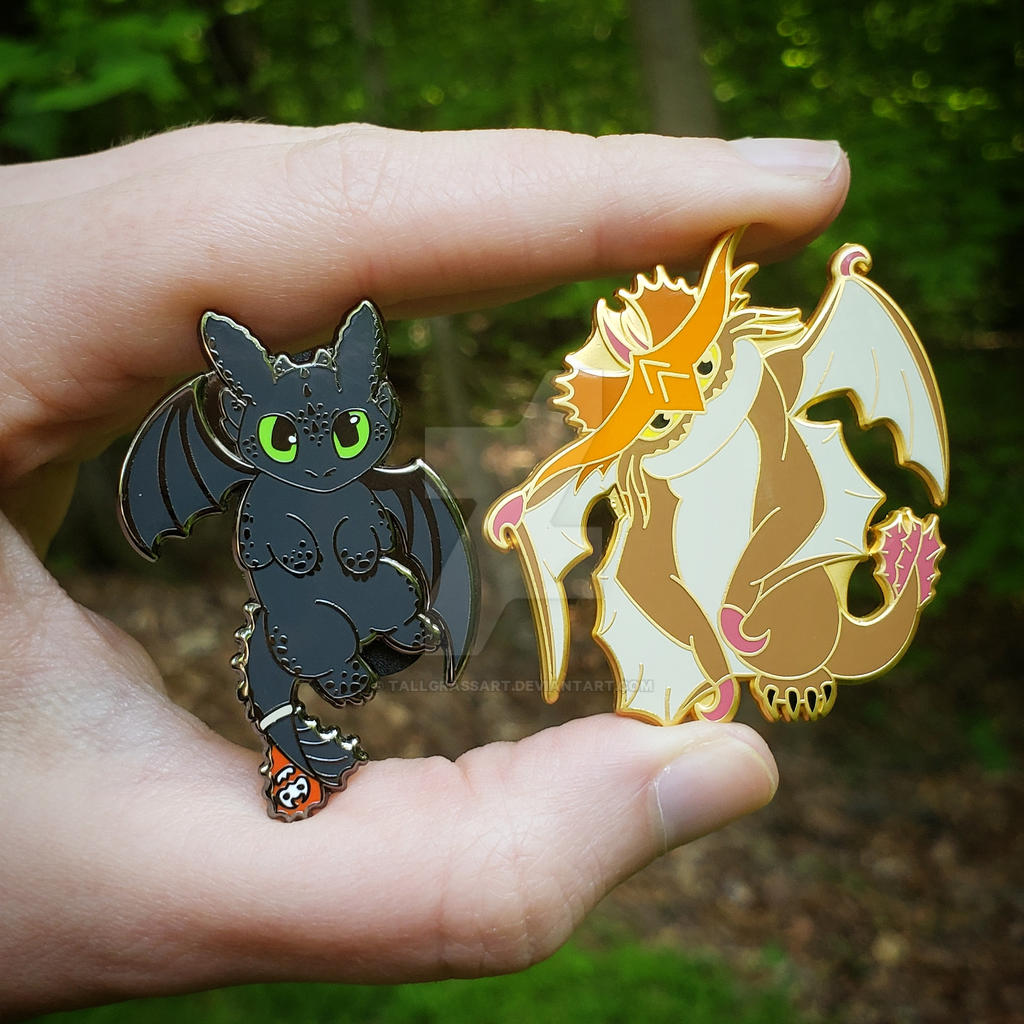 Toothless and Cloudjumper Enamel Pins by TallGrassArt on DeviantArt