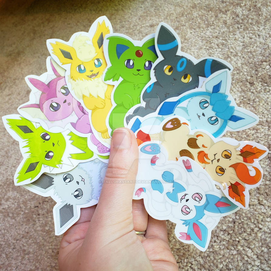 Shiny Eeveelution Stickers by TallGrassArt on DeviantArt