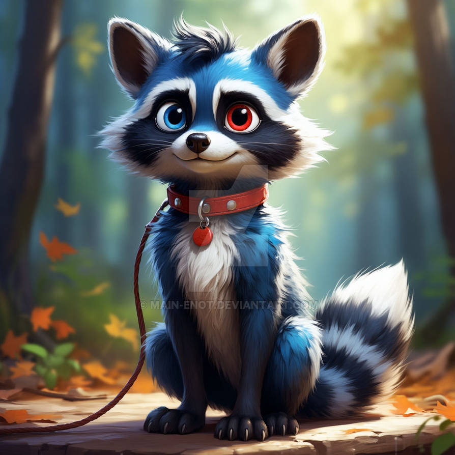 Foreshadow Racoon a forest raccoon with bicolored eyes by main-enot on DeviantArt