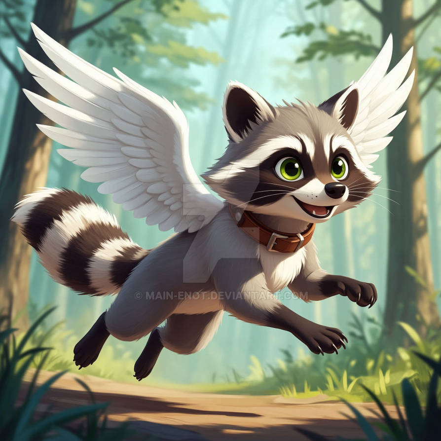 Flying Raccoons Outside Flying winged raccoon in the forest by main-enot on DeviantArt