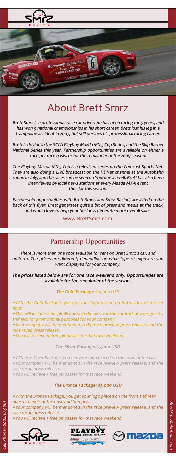 Brett Smrz Promotional Packet by smrzy