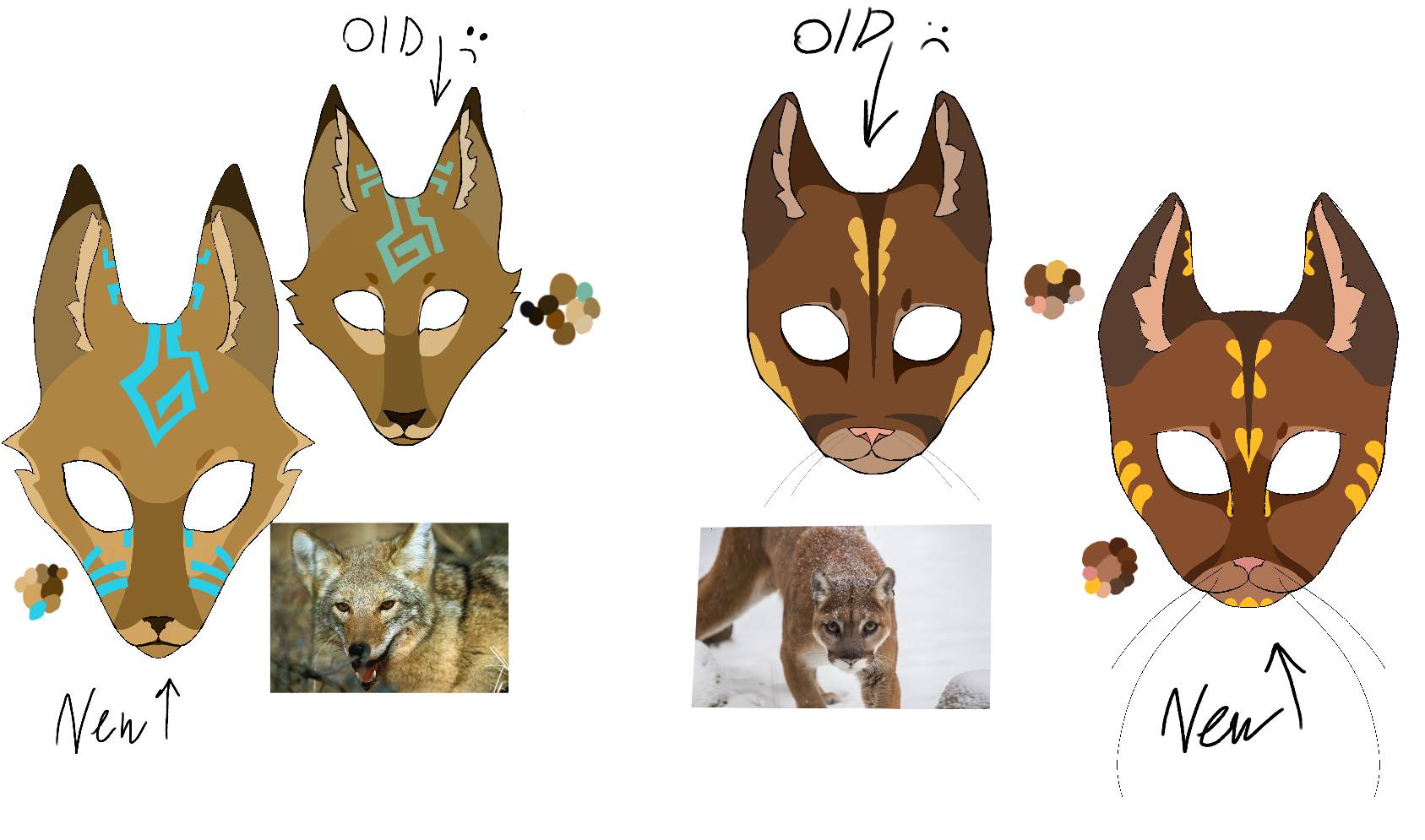 Remake of old therian masks by lulu1001 on DeviantArt