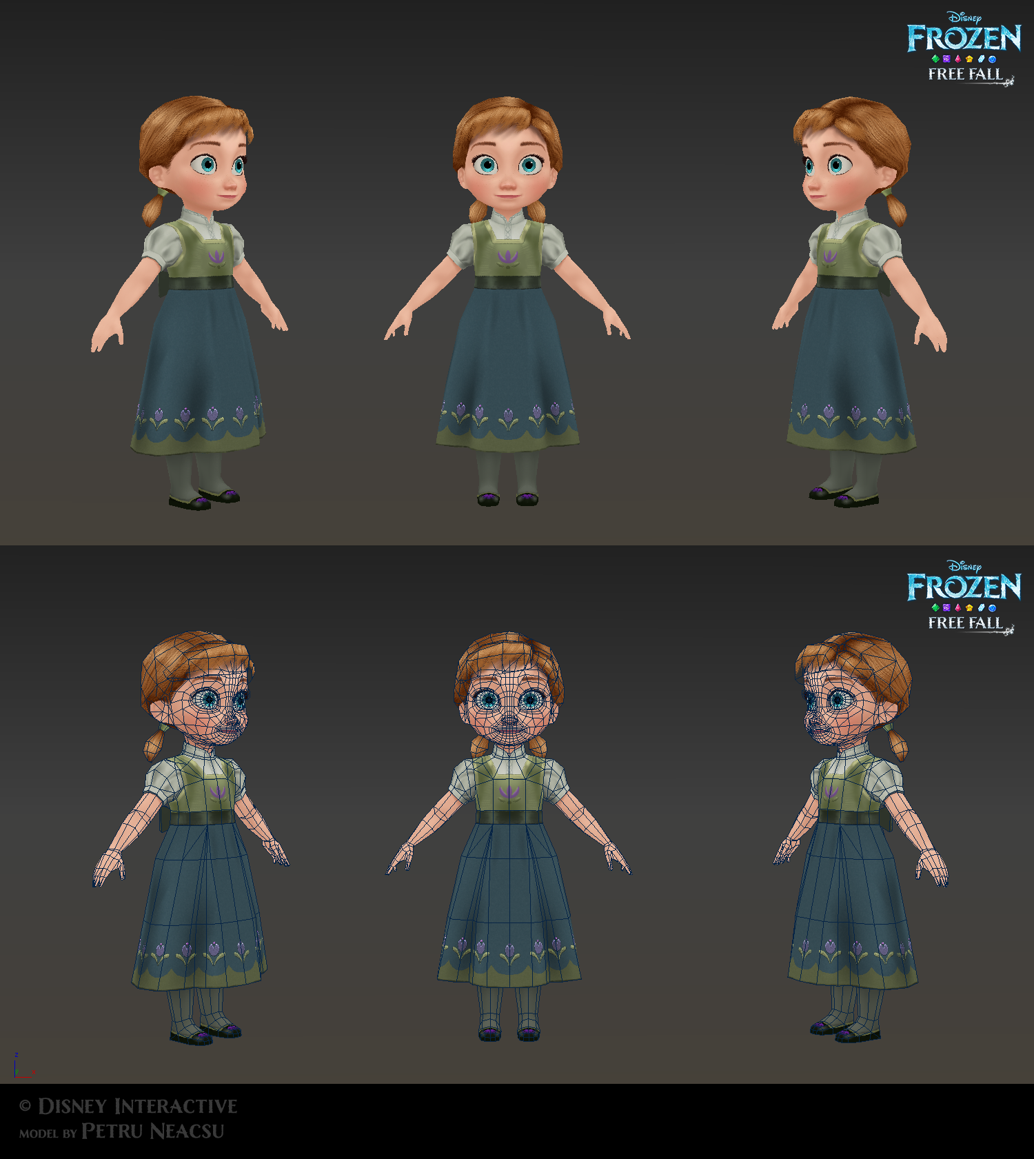 Anna child - Low poly model for Frozen Free Fall
