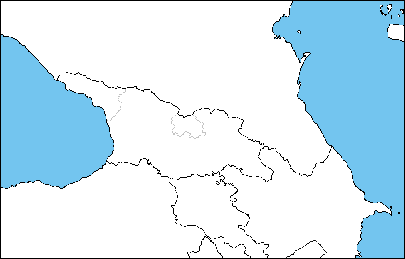 Blank Map Caucasus. Карта Кавказа для маппинга.