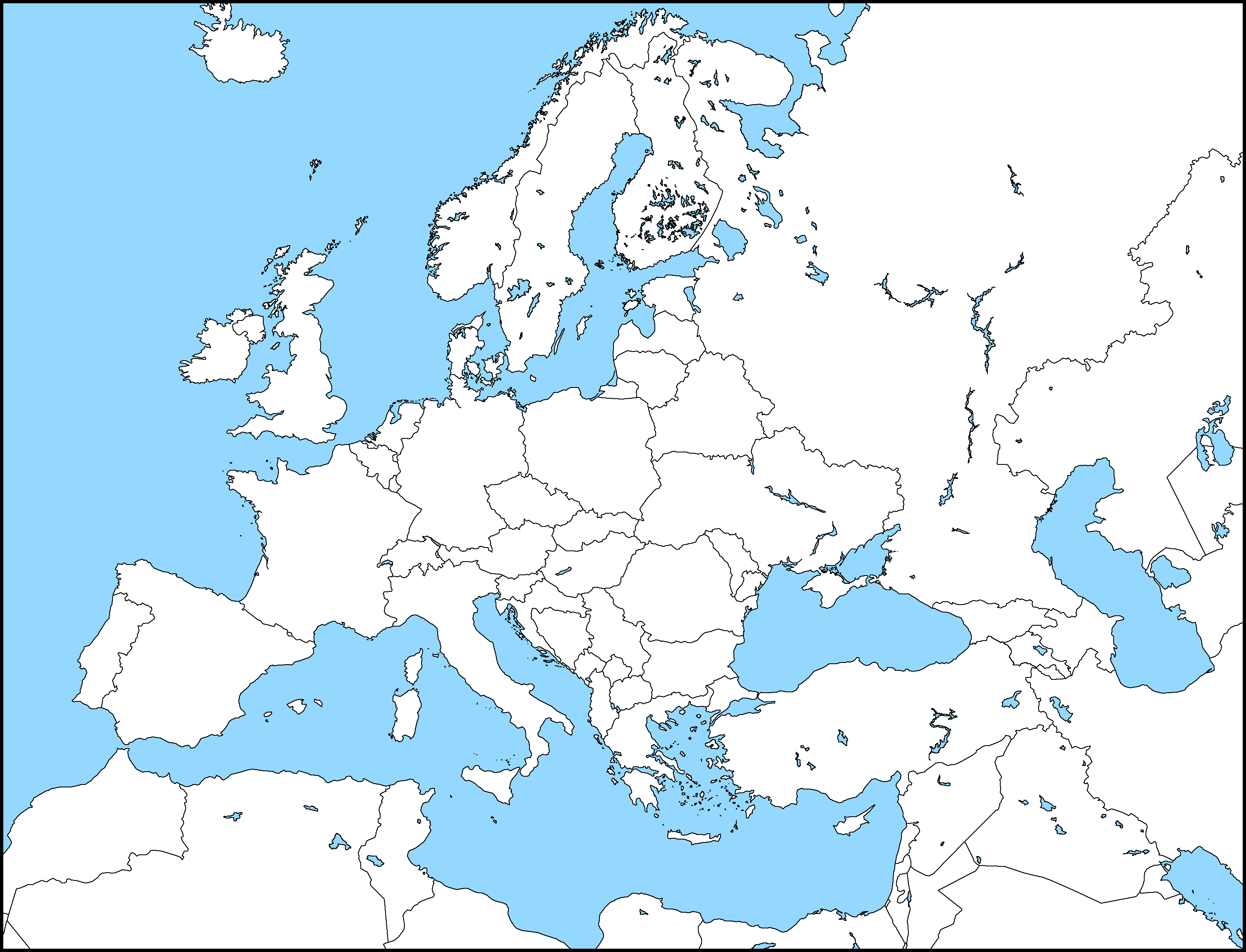 Modern Blank Map Of Europe