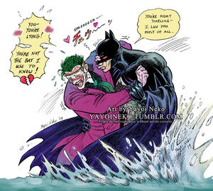 Batman and Joker at the waterfall