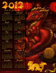 2012 Year Of The Dragon poster calendar by The-SixthLeafClover