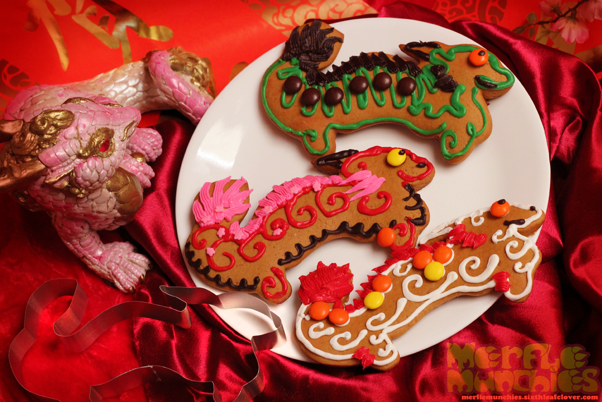 Chinese dragon cookie cutter cookies