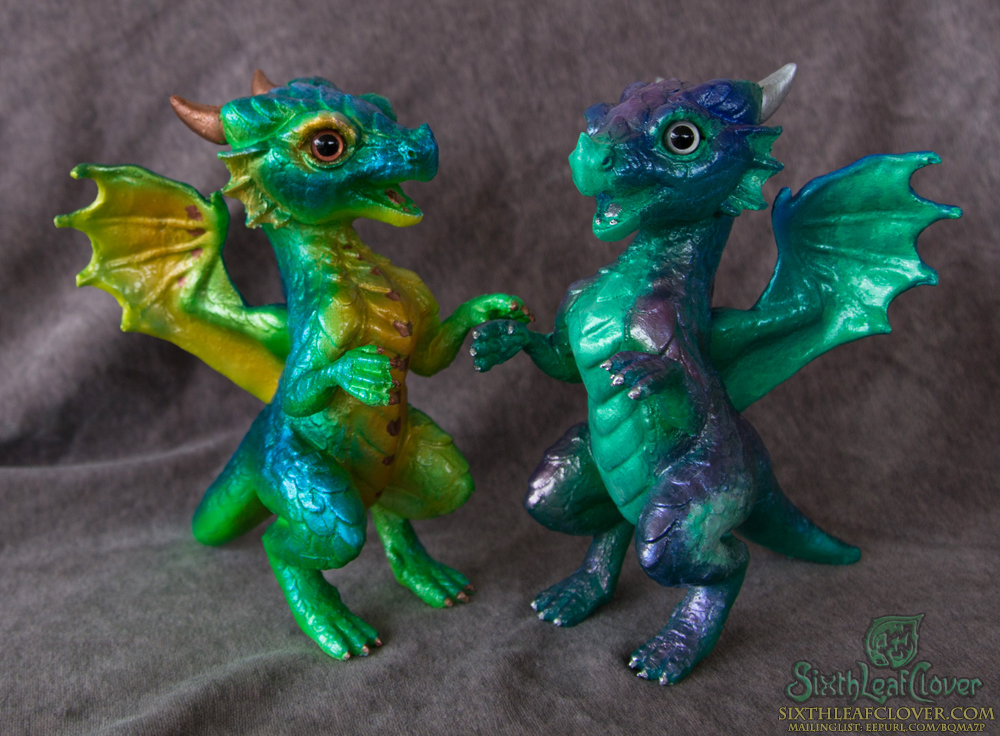 Peacock and Stardust Galaxy Dragon Hatchlings