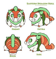 Eastern Dragon Roll Plushie by The-SixthLeafClover