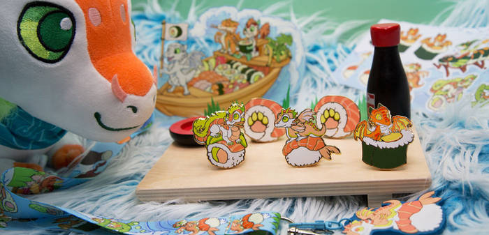 New Sushi Dragon Pins