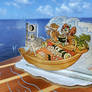 Sail with The Sushi Dragons Boat Acrylic Standee