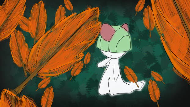 [FanArt] Pokemon - Ralts in Autumn - 1h drawing