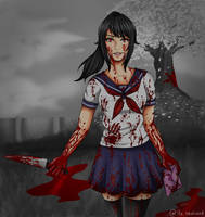 Yandere Simulator: Ayano is ready to attack (dark)