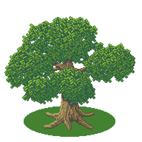 1. Try of a tree in pixelstyle - 300%