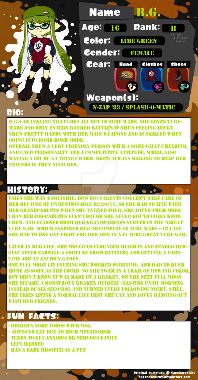 Splatoon Profile ~ B.G. by TwoHands-8071 on DeviantArt