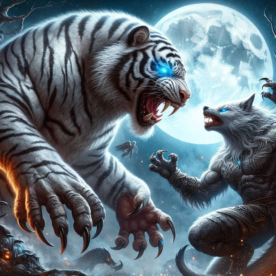 Werewolf Vs Weretiger Weretiger Tapestry By Daniel Eskridge Daniel werewolf-vs-weretiger-weretiger-tapestry-by-daniel-eskridge-daniel