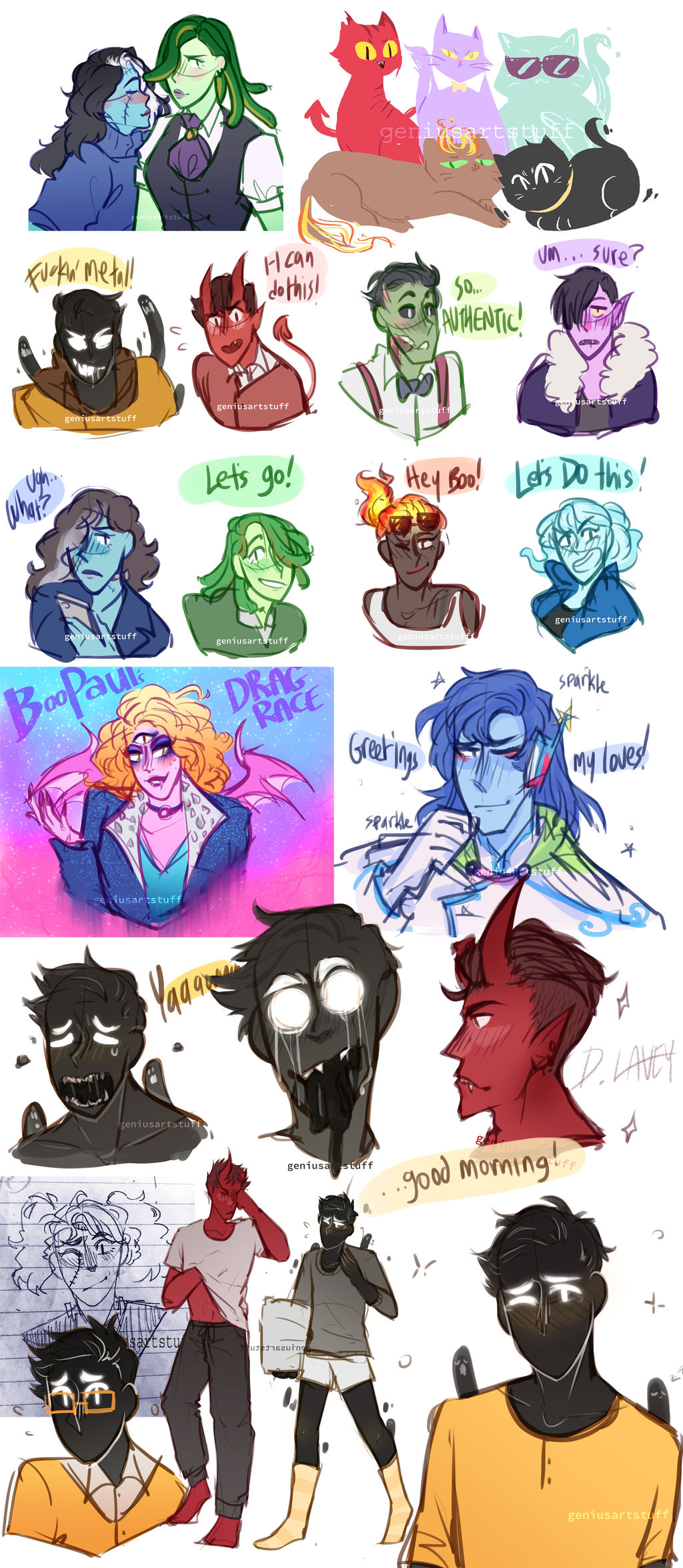 Monster Prom Sketchdump by GeniusArtStuff on DeviantArt
