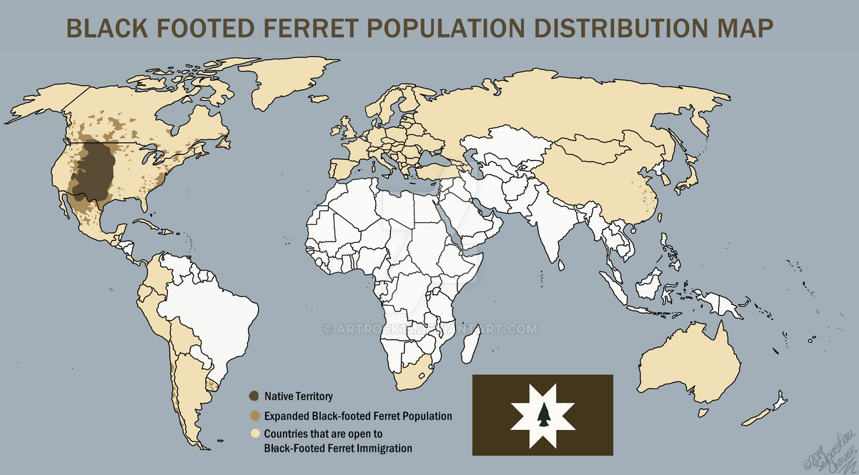 Ferret Graphs Black footed Ferret distribution map by ArtRock15 on DeviantArt