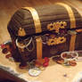 Pirate treasure chest cake