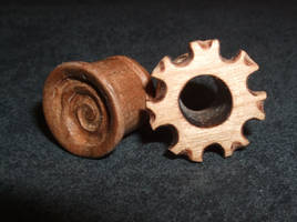 wooden plug earrings