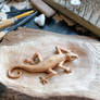 Lizard wood carving