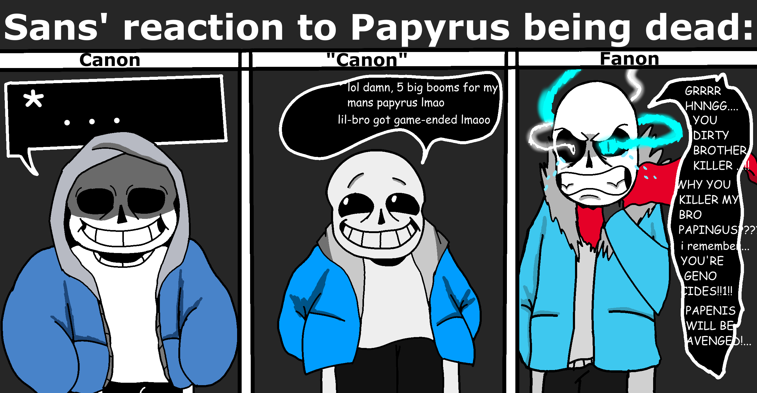 Sans' reaction to Papyrus' death - Undertale meme by RIP2UALL on DeviantArt