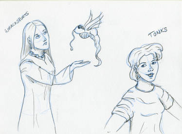 Harry Potter sketches 32: Luna and Tonks