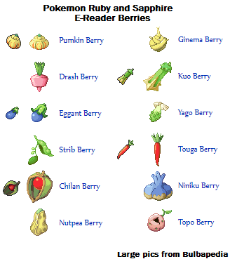 Pokemon Rssberry Pokemon Ruby and Sapphire E-Reader Berries by Ponylover888 on DeviantArt