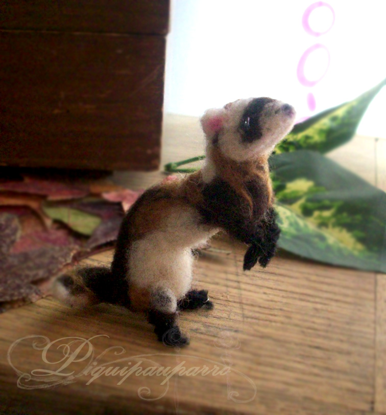 needle felted ferret