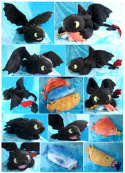 OOAK Toothless - Handmade plushie