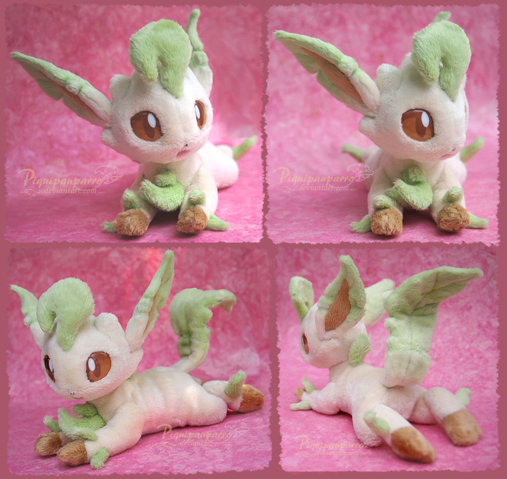 Leafeon - handmade plushie by Piquipauparro