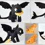 Young Toothless and Fish - handmade Plushie