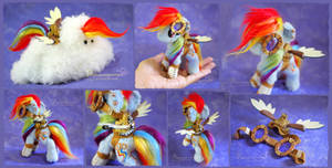 Mini Steampunk Rainbow Dash - Handmade plushie