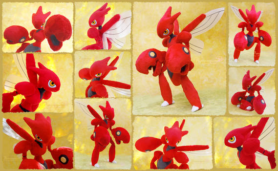 Scizor - handmade posable plush