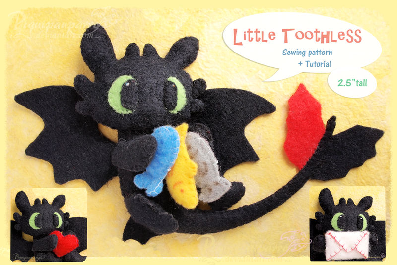 Little Toothless felt pattern PDF for sale