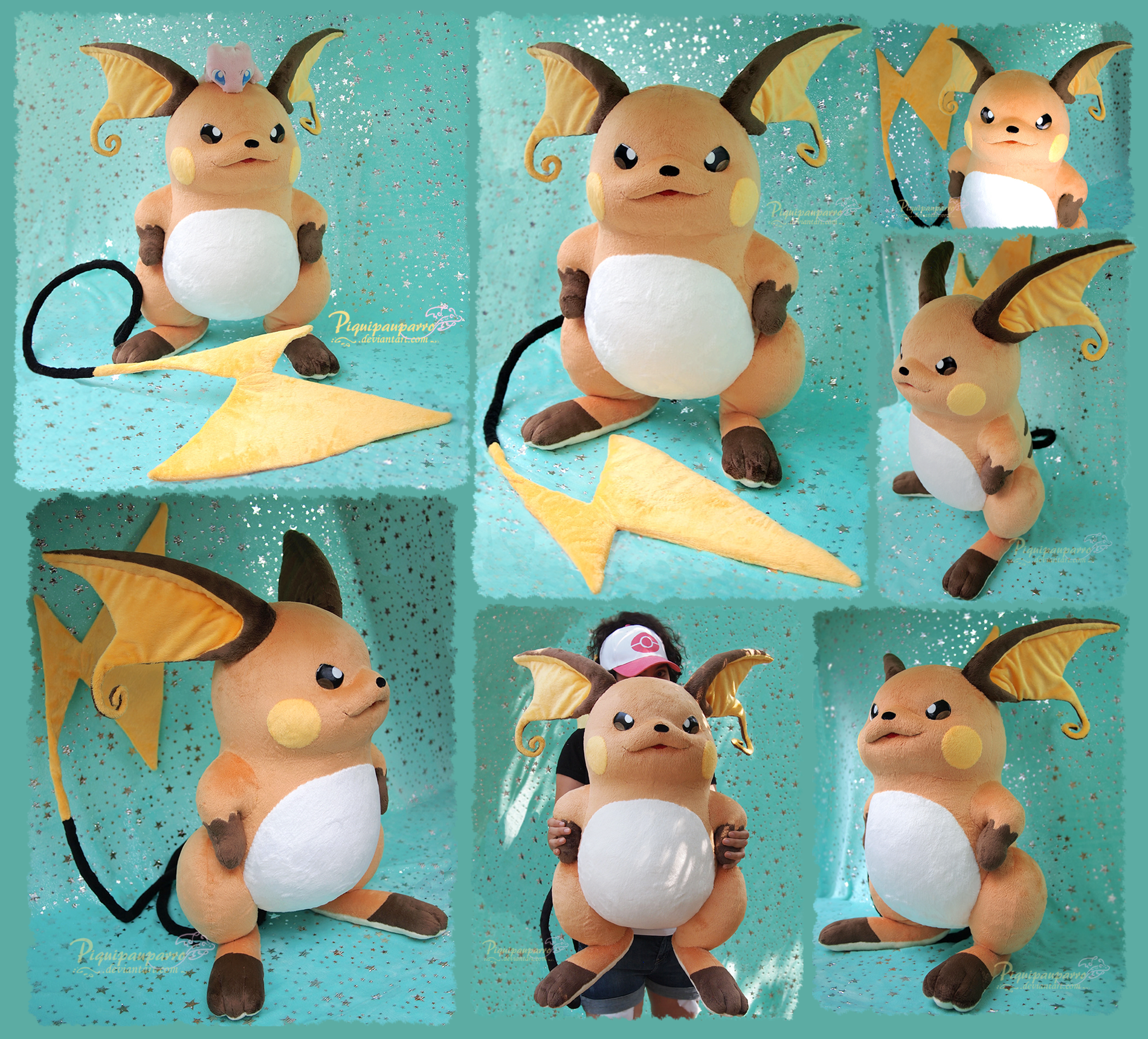 Life size raichu - handmade plush