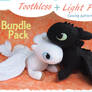 Beanie plushies - Toothless and Light Fury