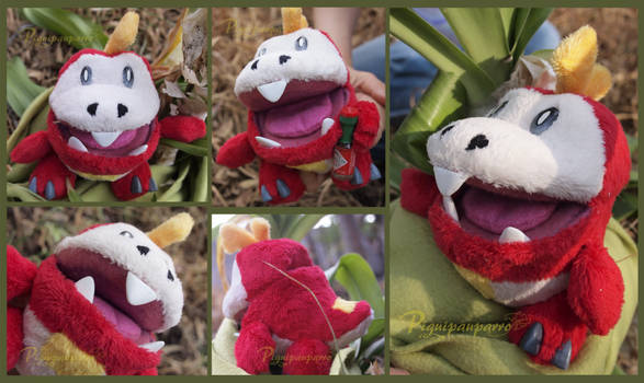 Fuecoco the red pepper boy - Handmade plush/puppet