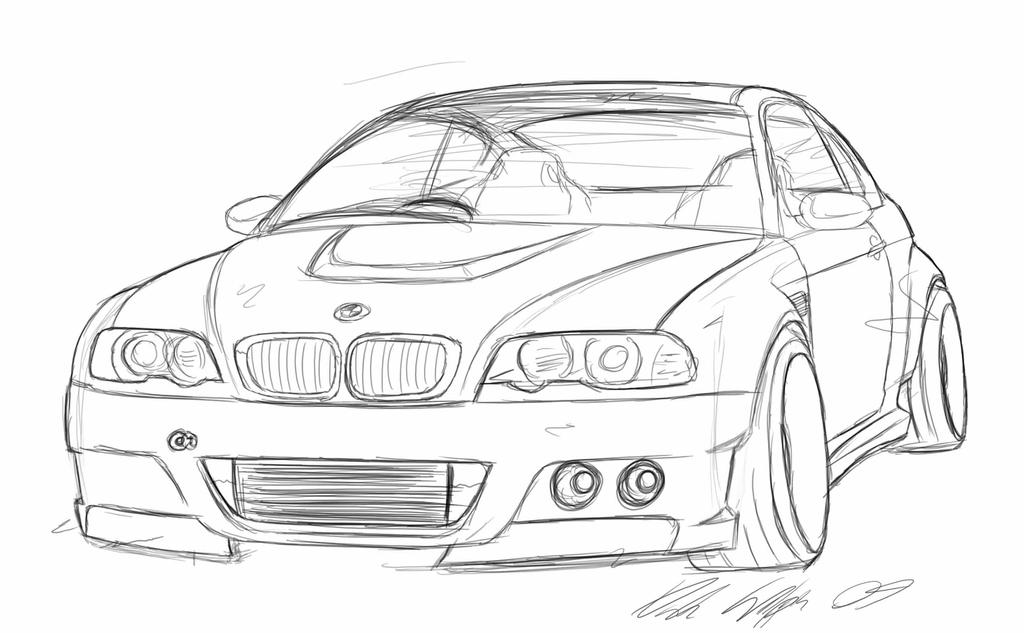 BMW e46 M3 Widebody sketch by dazza-mate on DeviantArt