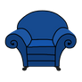 Bluish Thinking Chair
