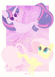 Twilight Sparkle and Fluttershy seaponies by illumnious