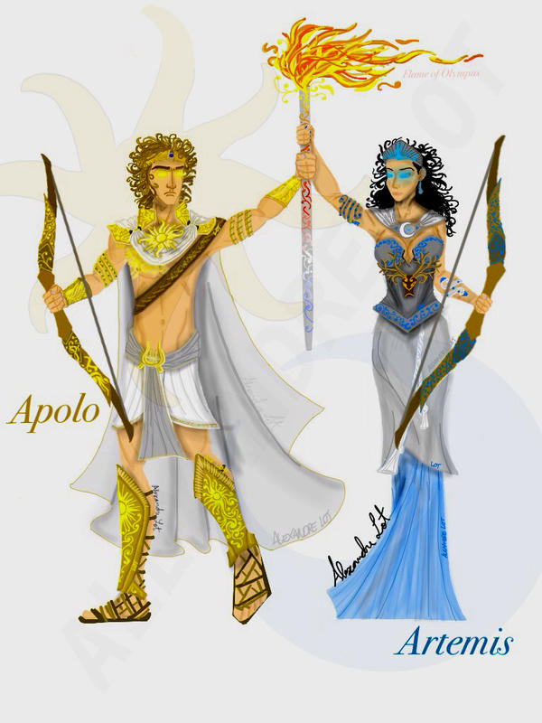 Greek Gods 1 - Apollo and Artemis by AleLot on DeviantArt