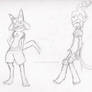 Lucario and Infernape sketches